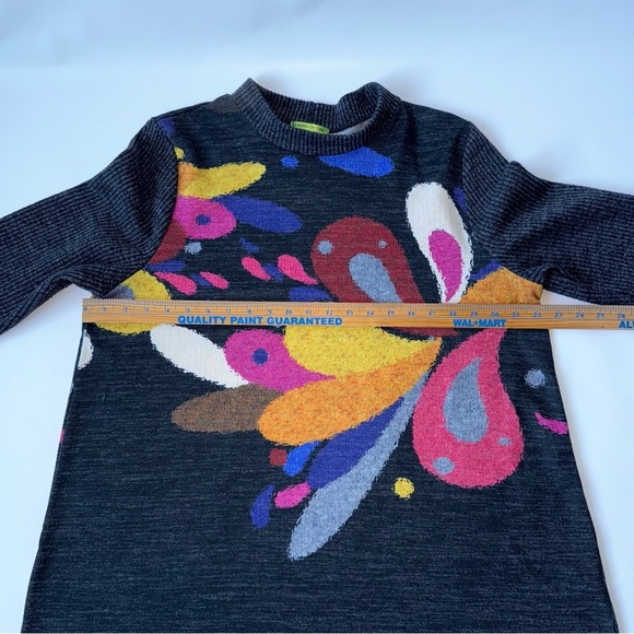 Trisha Tyler size XL Colorful Abstract long sleeve tunic Mock Neck Sweater - Picture 6 of 8